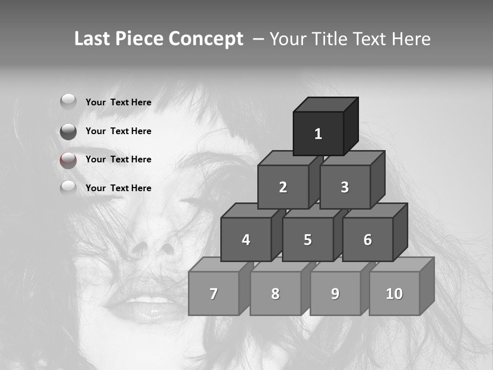 A Woman With Her Hair Blowing In The Wind PowerPoint Template