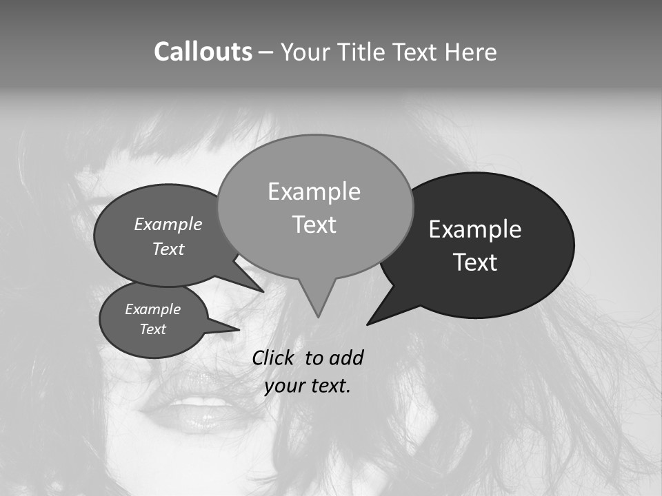 A Woman With Her Hair Blowing In The Wind PowerPoint Template