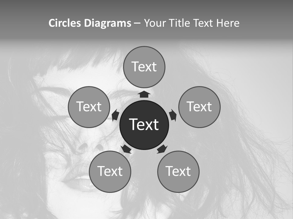 A Woman With Her Hair Blowing In The Wind PowerPoint Template