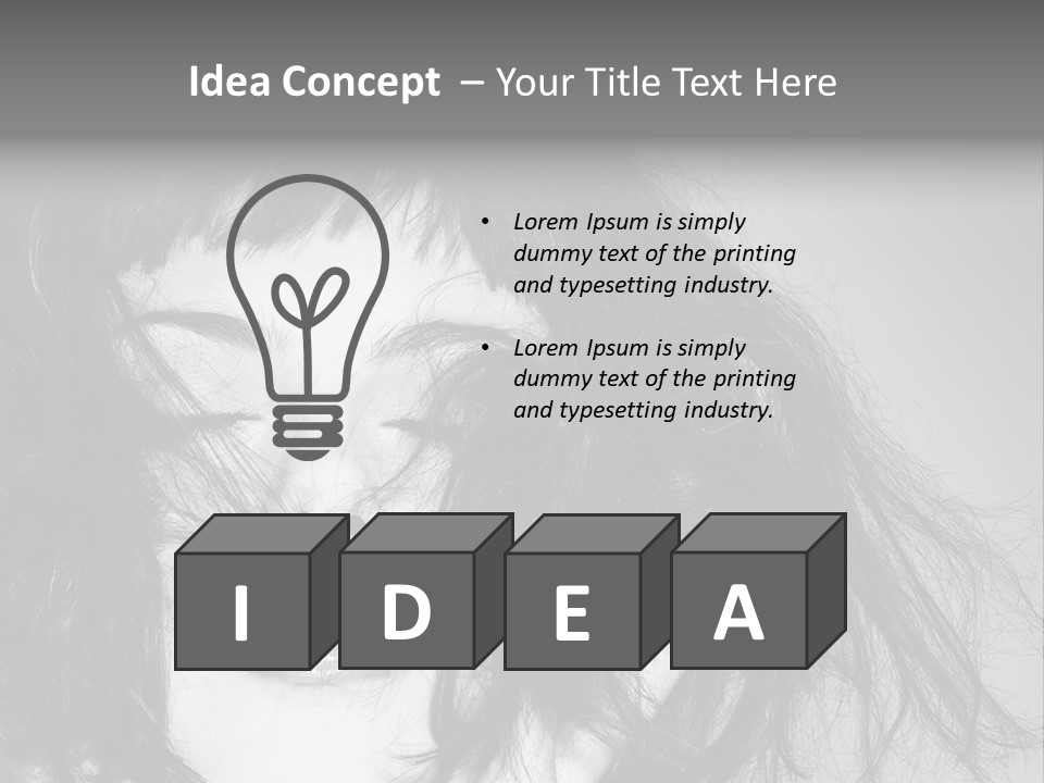 A Woman With Her Hair Blowing In The Wind PowerPoint Template