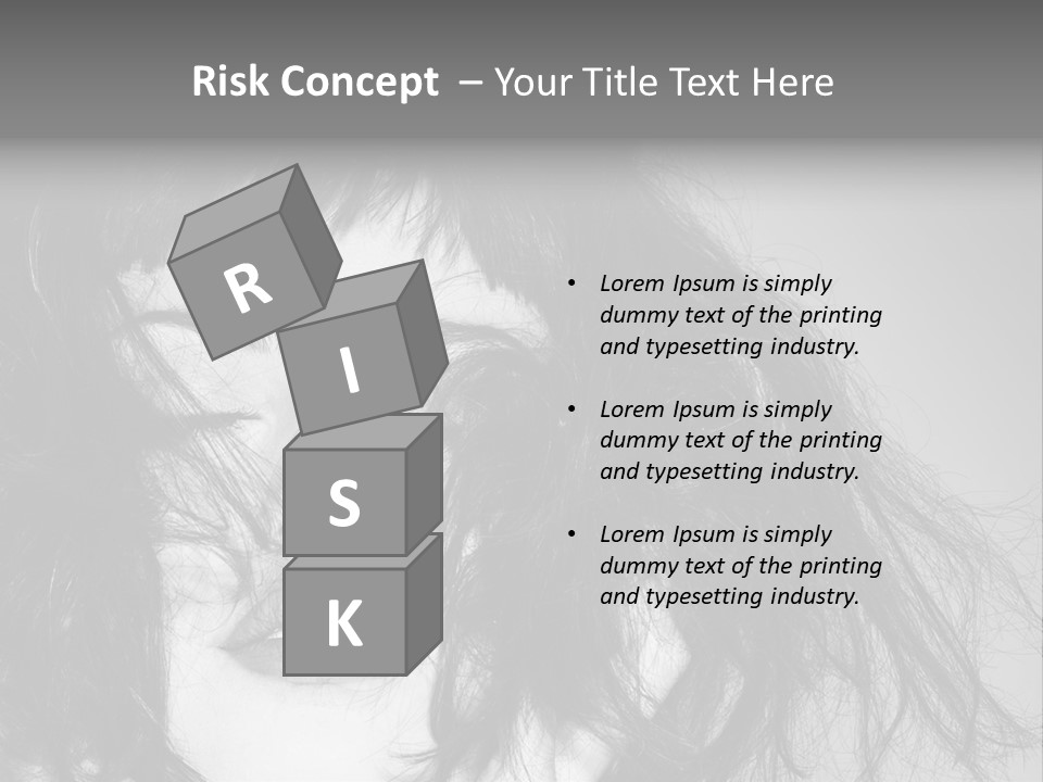 A Woman With Her Hair Blowing In The Wind PowerPoint Template