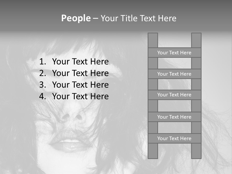 A Woman With Her Hair Blowing In The Wind PowerPoint Template