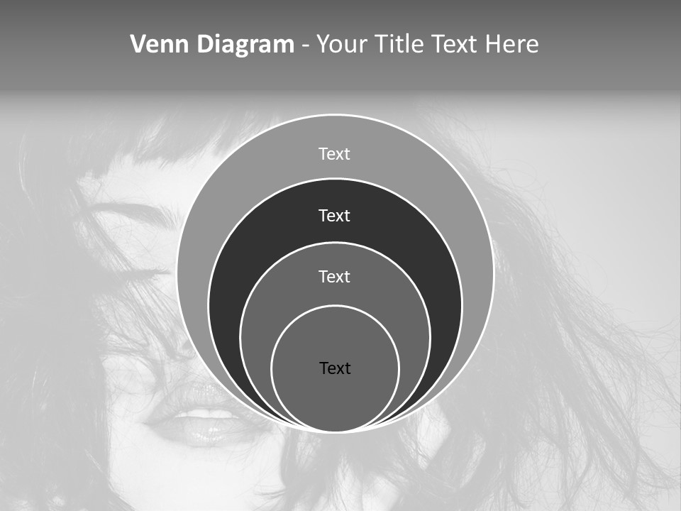 A Woman With Her Hair Blowing In The Wind PowerPoint Template