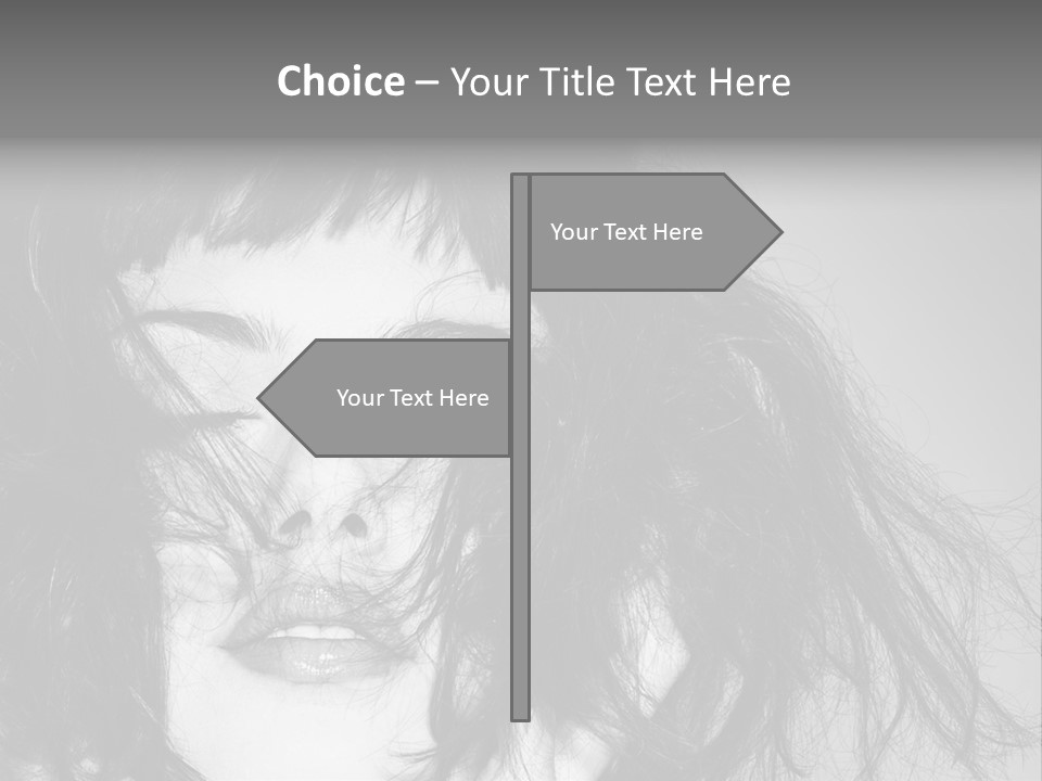 A Woman With Her Hair Blowing In The Wind PowerPoint Template