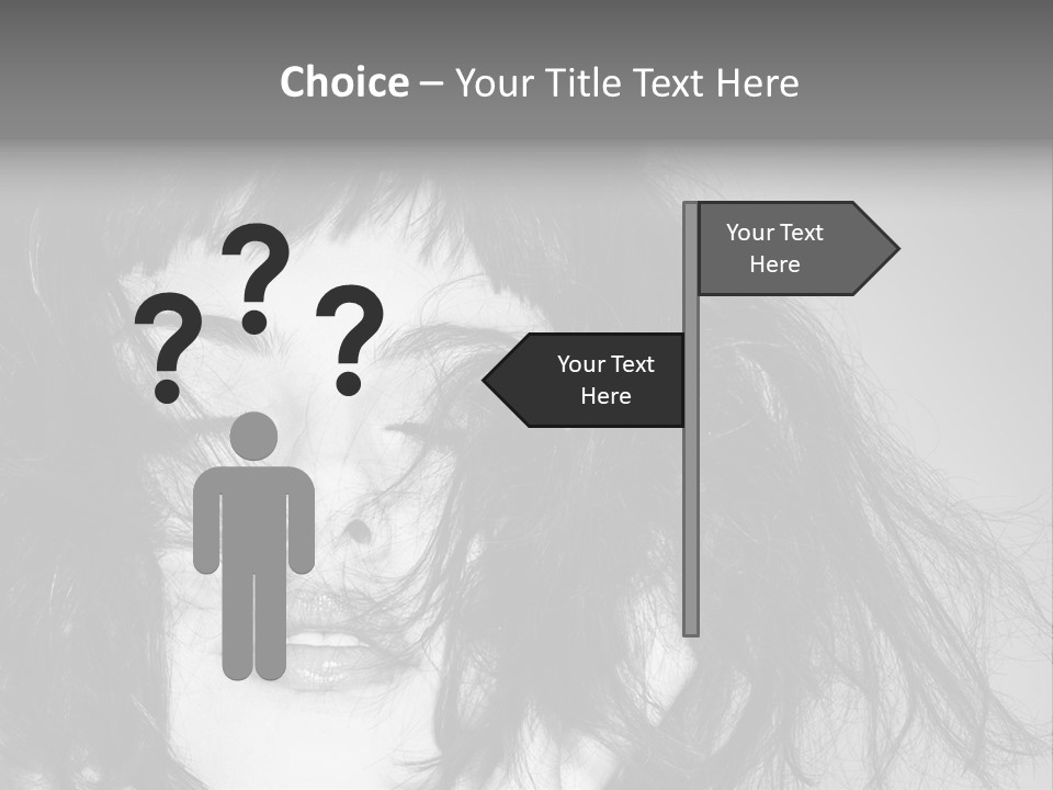 A Woman With Her Hair Blowing In The Wind PowerPoint Template