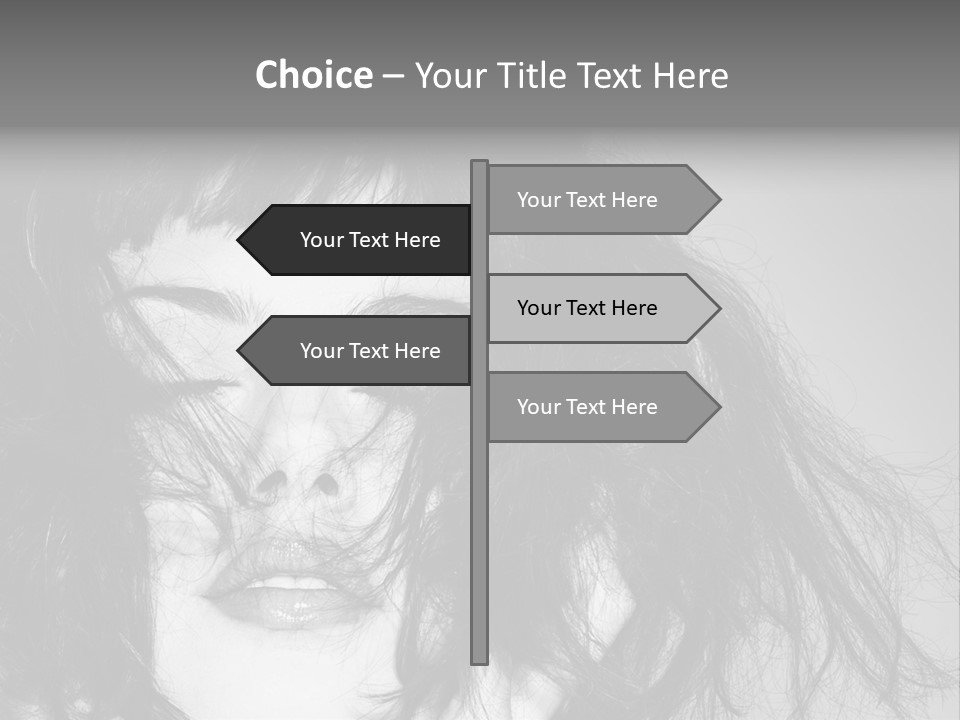 A Woman With Her Hair Blowing In The Wind PowerPoint Template