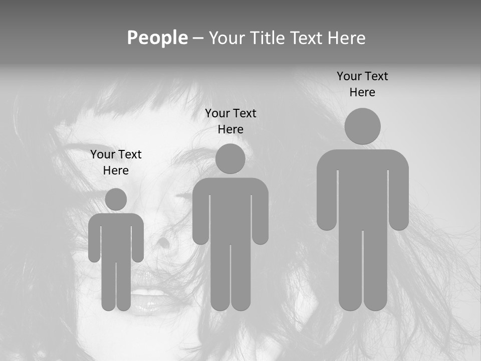 A Woman With Her Hair Blowing In The Wind PowerPoint Template