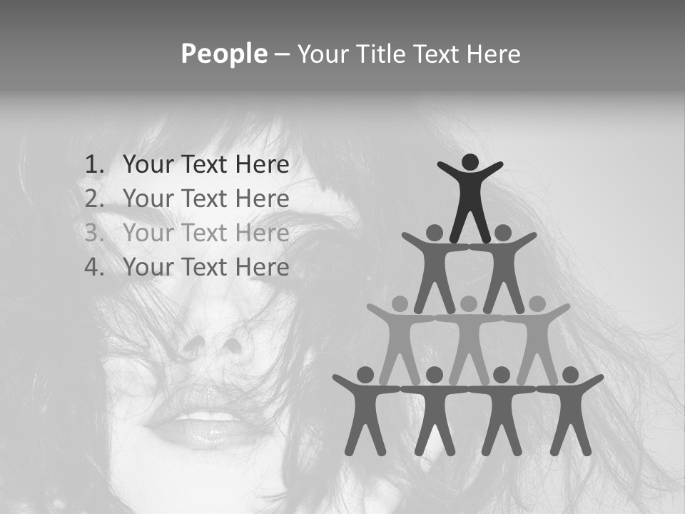 A Woman With Her Hair Blowing In The Wind PowerPoint Template