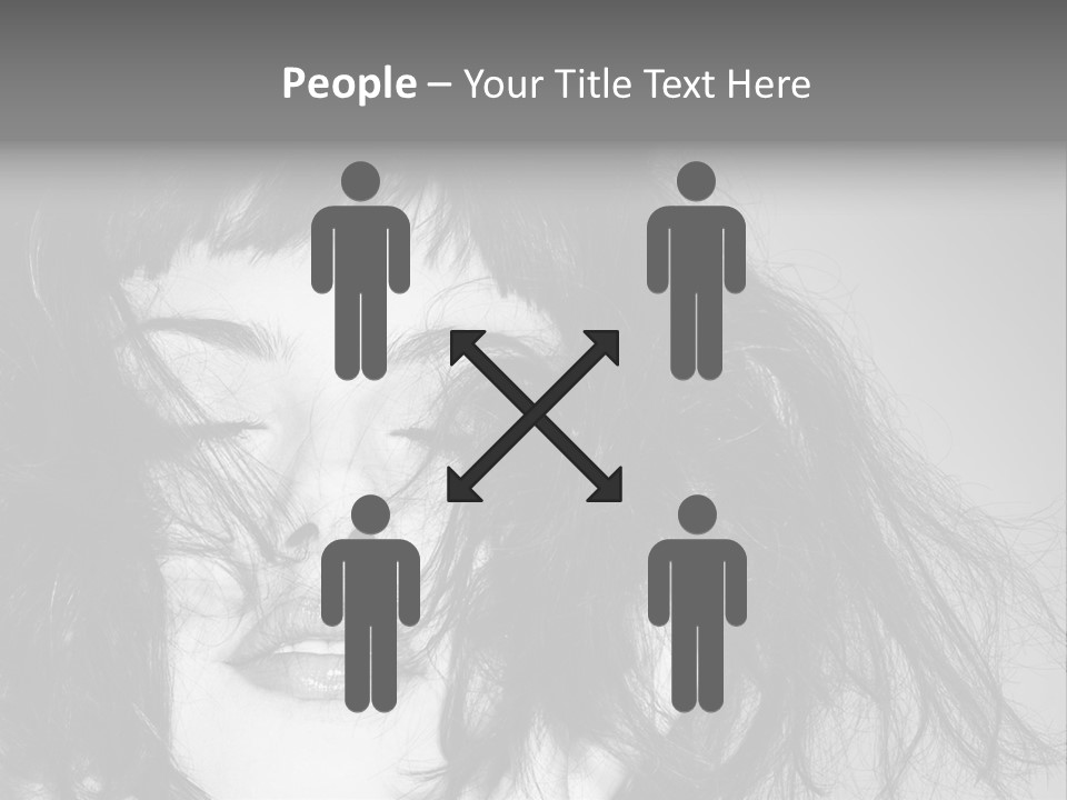 A Woman With Her Hair Blowing In The Wind PowerPoint Template