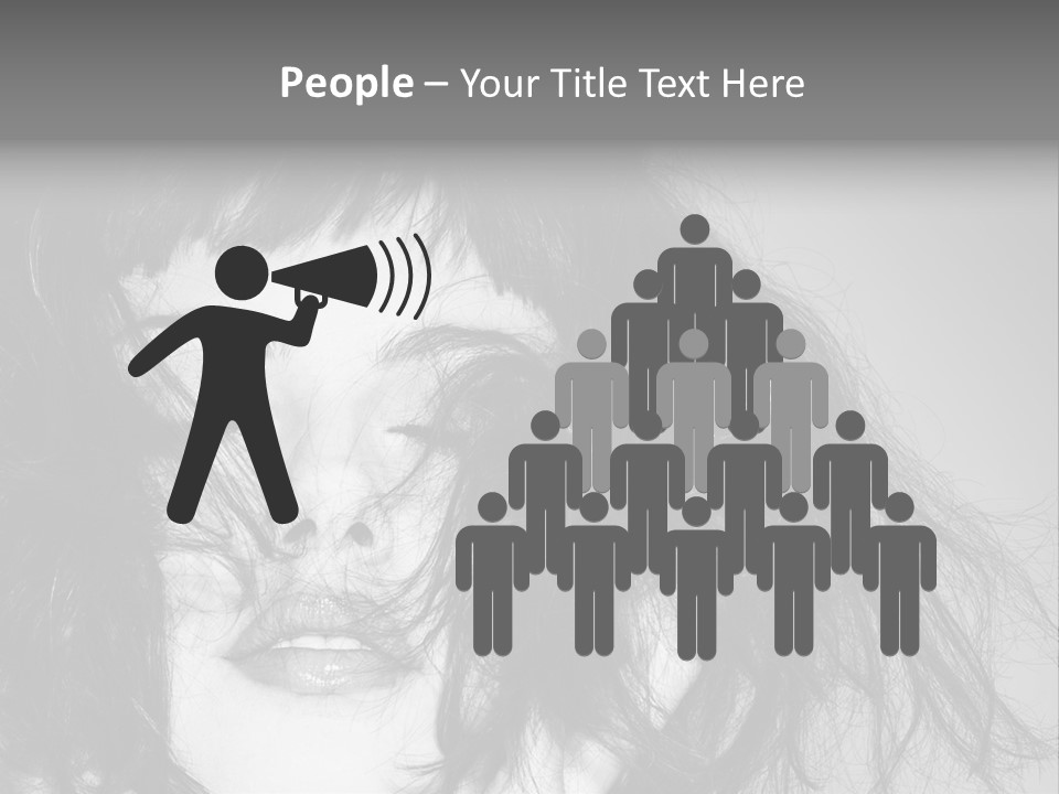 A Woman With Her Hair Blowing In The Wind PowerPoint Template