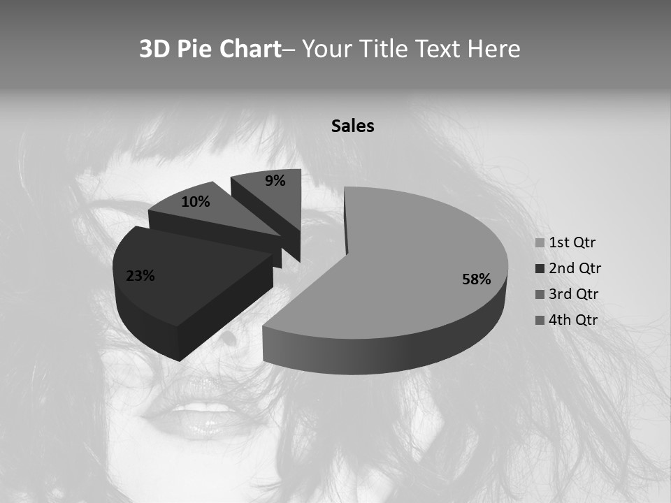 A Woman With Her Hair Blowing In The Wind PowerPoint Template