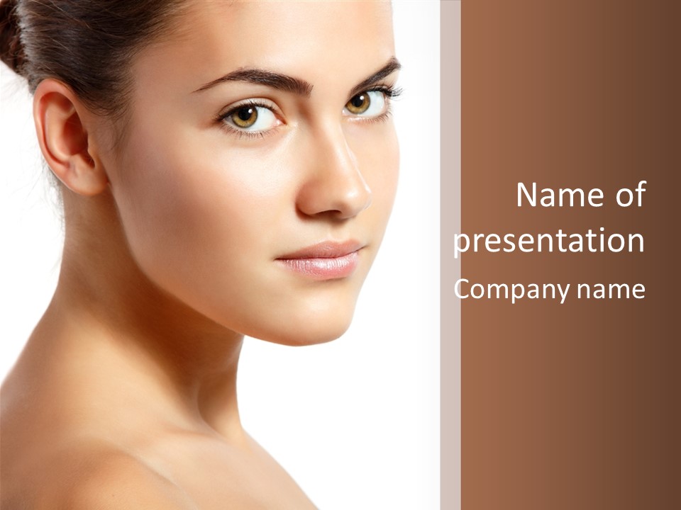 Beautiful Brunet Care PowerPoint Template