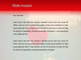 A Red Heart Shaped Balloon Floating In The Air PowerPoint Template