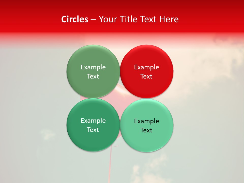 A Red Heart Shaped Balloon Floating In The Air PowerPoint Template