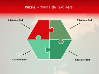 A Red Heart Shaped Balloon Floating In The Air PowerPoint Template