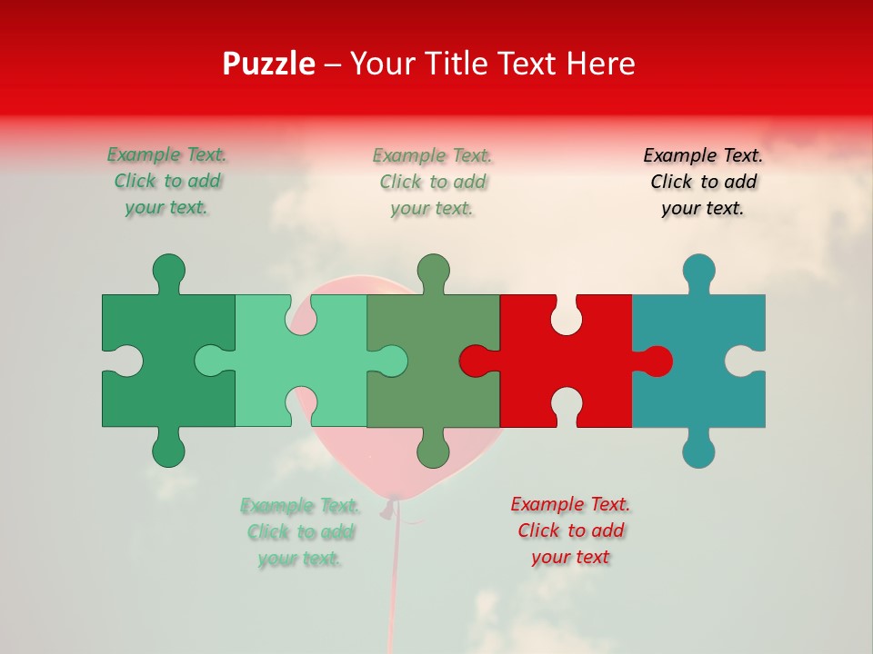 A Red Heart Shaped Balloon Floating In The Air PowerPoint Template