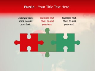 A Red Heart Shaped Balloon Floating In The Air PowerPoint Template