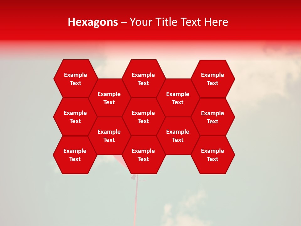 A Red Heart Shaped Balloon Floating In The Air PowerPoint Template