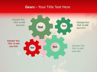 A Red Heart Shaped Balloon Floating In The Air PowerPoint Template