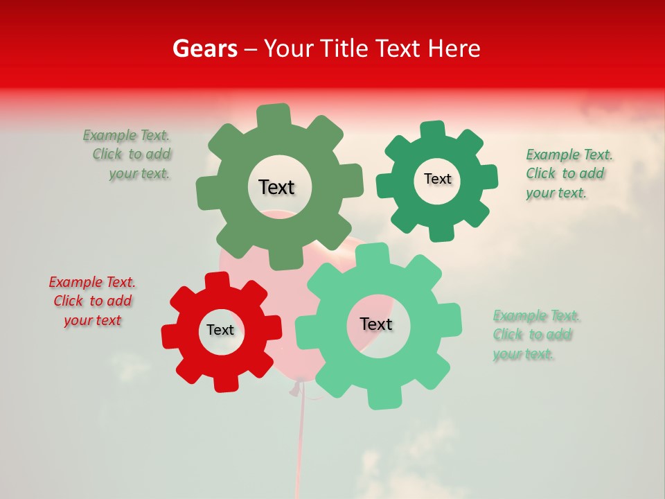 A Red Heart Shaped Balloon Floating In The Air PowerPoint Template