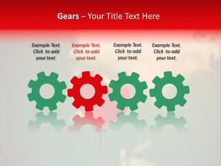 A Red Heart Shaped Balloon Floating In The Air PowerPoint Template