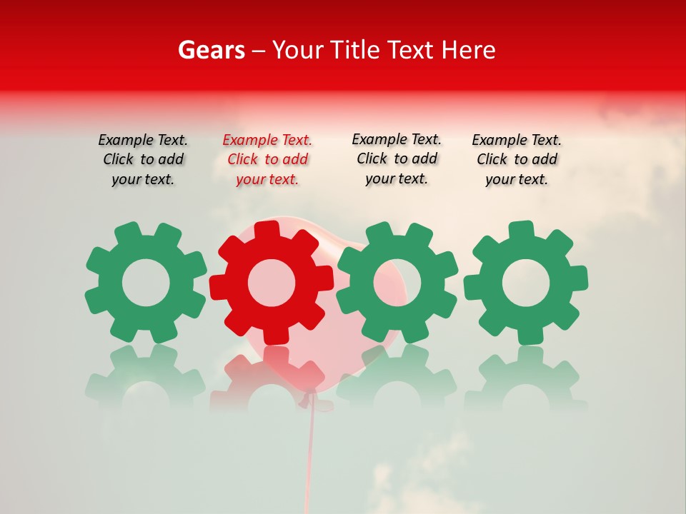 A Red Heart Shaped Balloon Floating In The Air PowerPoint Template