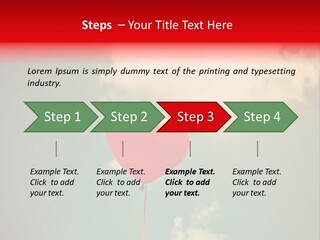 A Red Heart Shaped Balloon Floating In The Air PowerPoint Template