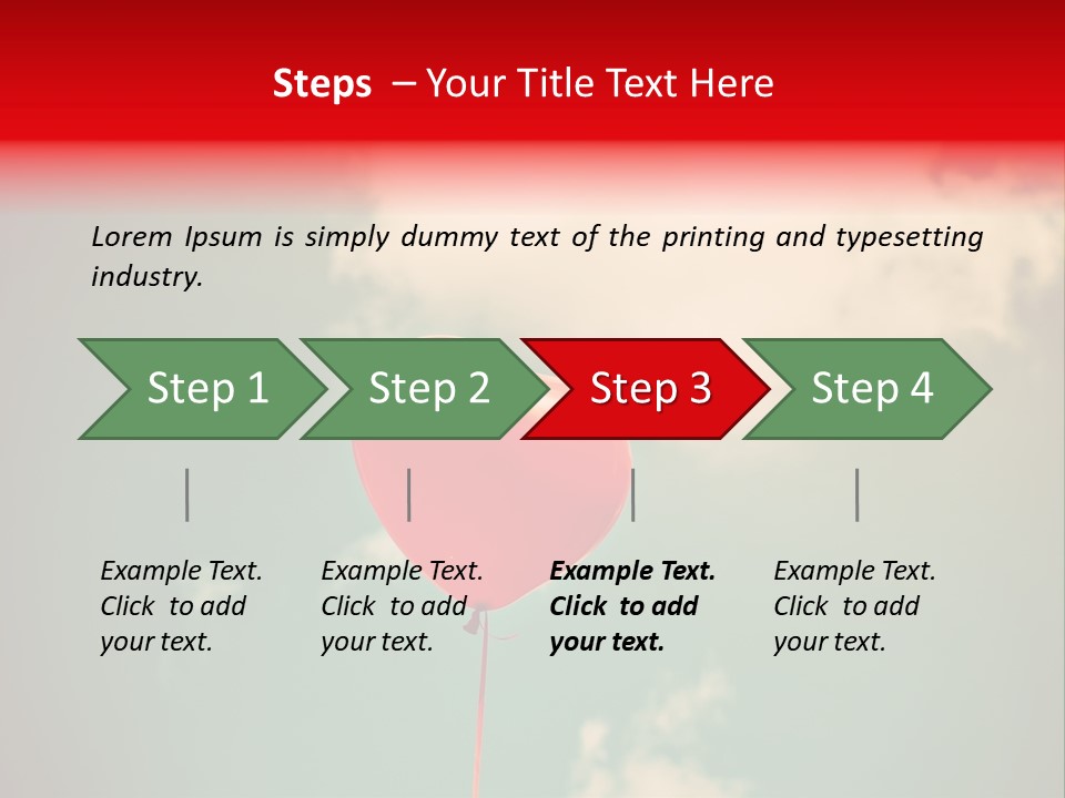 A Red Heart Shaped Balloon Floating In The Air PowerPoint Template