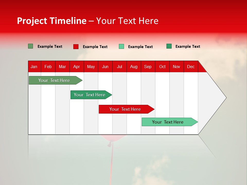 A Red Heart Shaped Balloon Floating In The Air PowerPoint Template