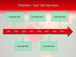 A Red Heart Shaped Balloon Floating In The Air PowerPoint Template