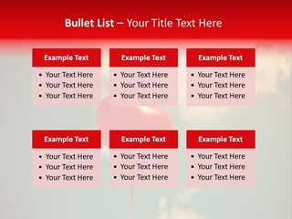 A Red Heart Shaped Balloon Floating In The Air PowerPoint Template