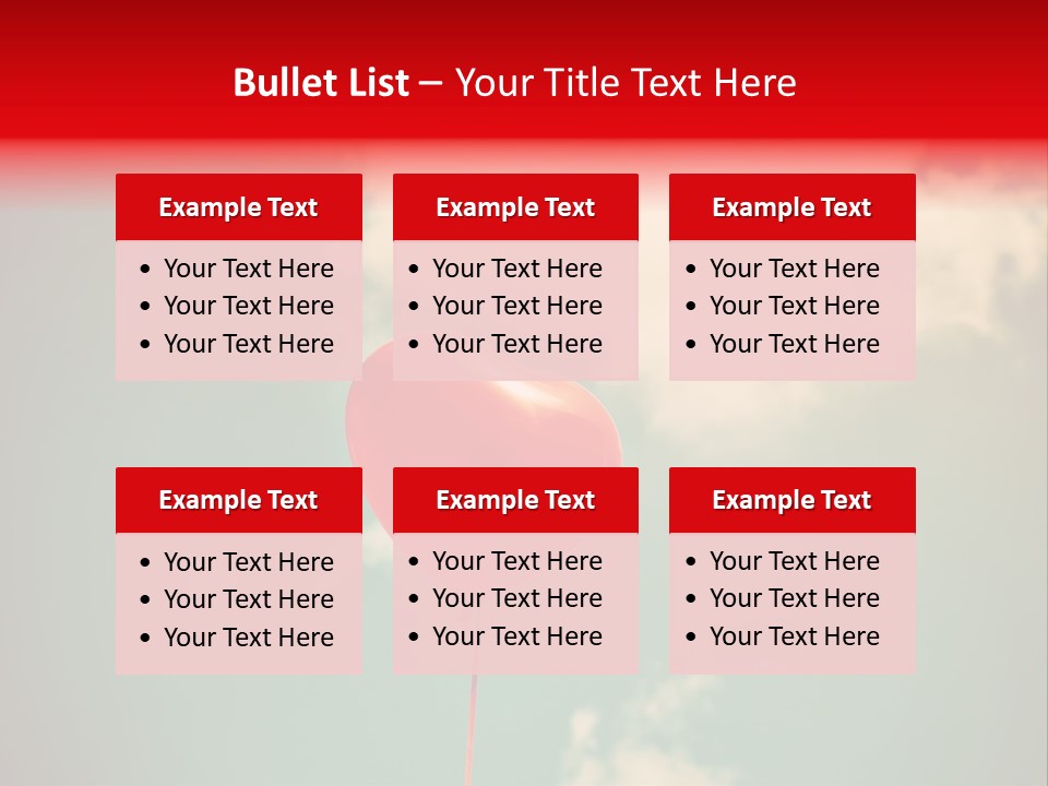 A Red Heart Shaped Balloon Floating In The Air PowerPoint Template