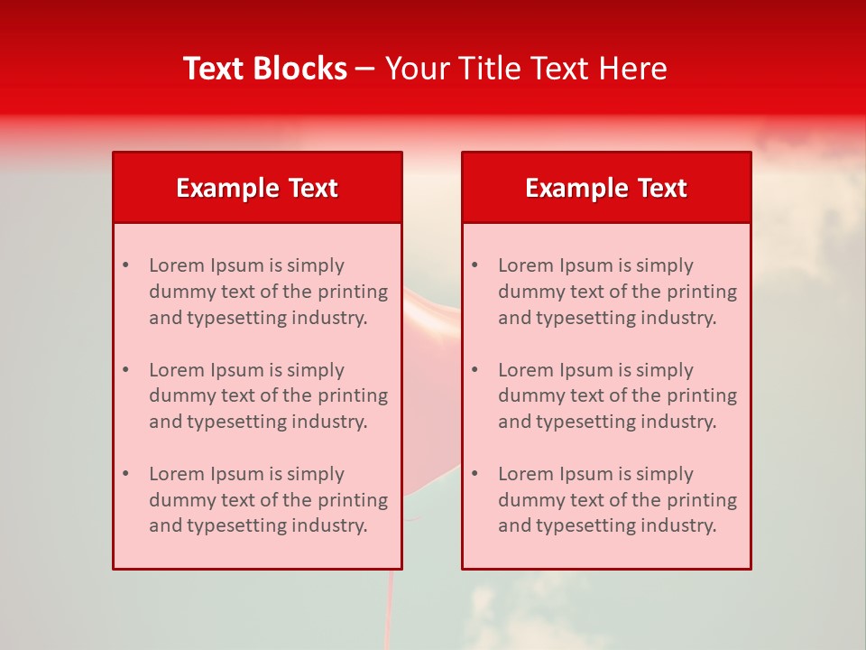 A Red Heart Shaped Balloon Floating In The Air PowerPoint Template