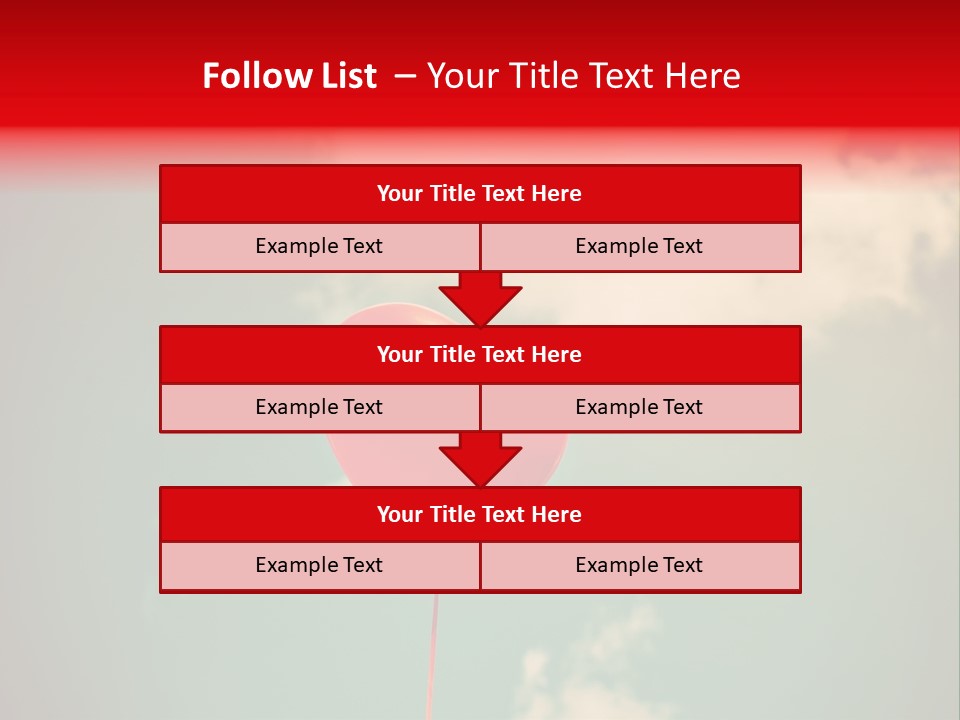 A Red Heart Shaped Balloon Floating In The Air PowerPoint Template
