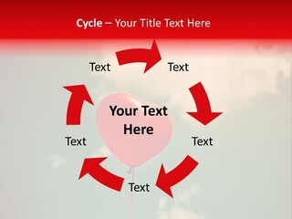 A Red Heart Shaped Balloon Floating In The Air PowerPoint Template