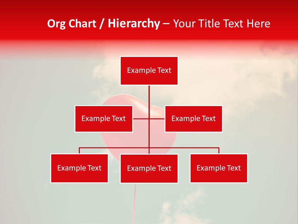 A Red Heart Shaped Balloon Floating In The Air PowerPoint Template