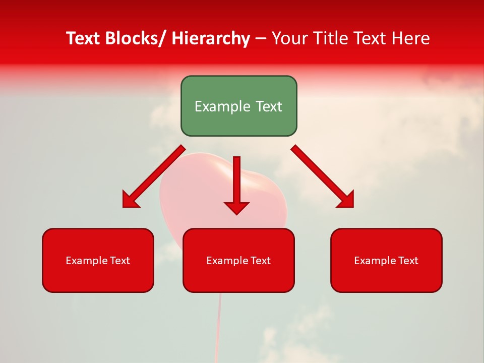 A Red Heart Shaped Balloon Floating In The Air PowerPoint Template