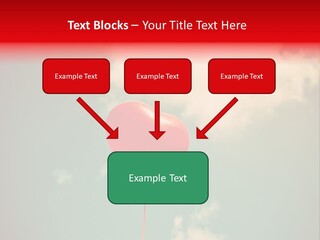 A Red Heart Shaped Balloon Floating In The Air PowerPoint Template