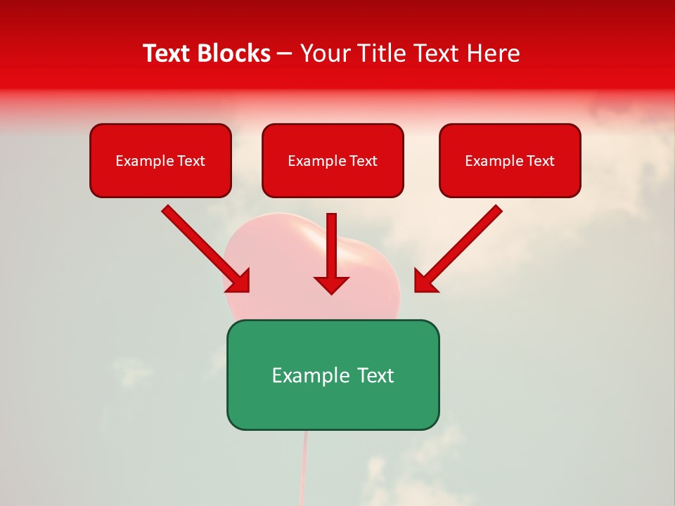 A Red Heart Shaped Balloon Floating In The Air PowerPoint Template