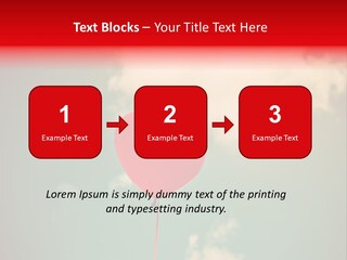 A Red Heart Shaped Balloon Floating In The Air PowerPoint Template