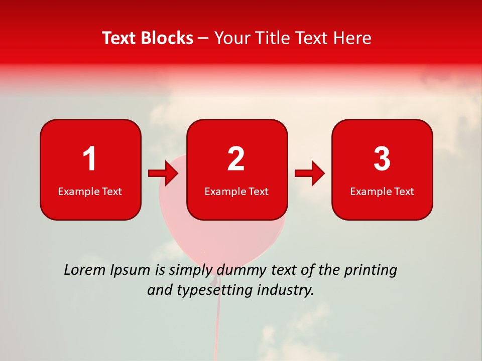 A Red Heart Shaped Balloon Floating In The Air PowerPoint Template