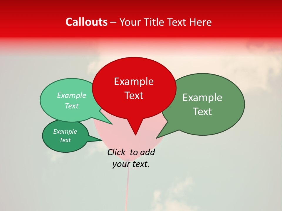 A Red Heart Shaped Balloon Floating In The Air PowerPoint Template