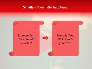 A Red Heart Shaped Balloon Floating In The Air PowerPoint Template