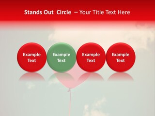 A Red Heart Shaped Balloon Floating In The Air PowerPoint Template