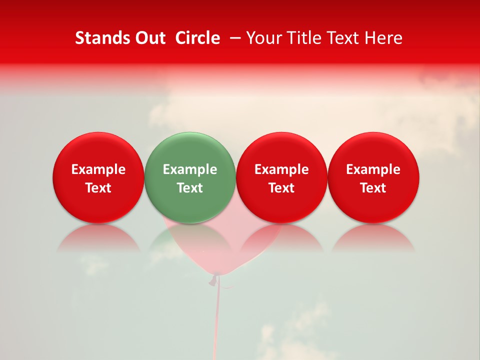 A Red Heart Shaped Balloon Floating In The Air PowerPoint Template