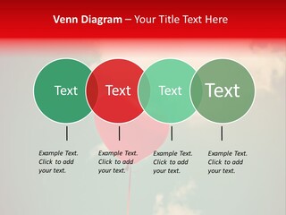 A Red Heart Shaped Balloon Floating In The Air PowerPoint Template