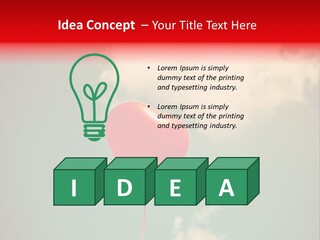 A Red Heart Shaped Balloon Floating In The Air PowerPoint Template