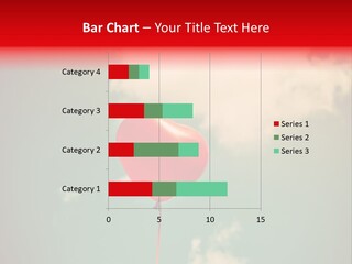 A Red Heart Shaped Balloon Floating In The Air PowerPoint Template