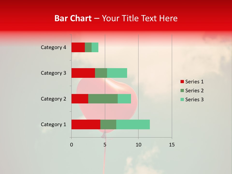 A Red Heart Shaped Balloon Floating In The Air PowerPoint Template