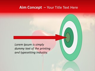 A Red Heart Shaped Balloon Floating In The Air PowerPoint Template
